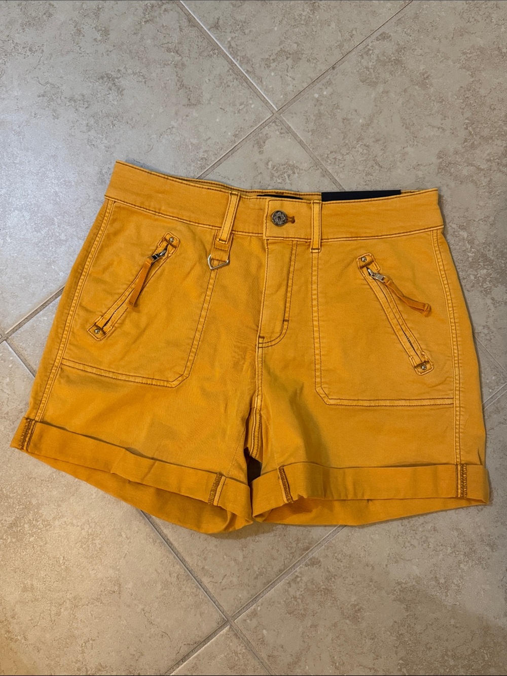 WHBM Mid rise yellow shorts